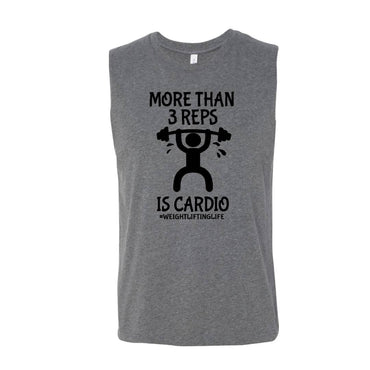 More Than 3 Reps Is Cardio, Unisex Jersey Muscle Tank - Muscle Up Bars